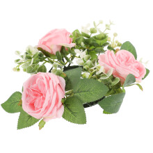 Candle Ring Kranz Mit Künstlicher Rose Für Hochzeitstisch Und Party