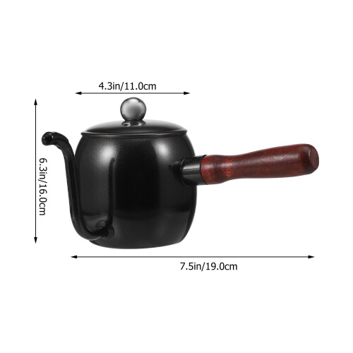 1Stk Multifunktionaler Kaffeekessel Mit Holzgriff Für Zuhause 1
