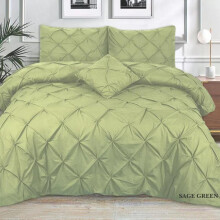(Sage Green, Single) Pintuck Pleated Alford Egyptian Cotton Mix DUVET COVER SET BEDDING SETS Single DOUBLE KING SUPER KING