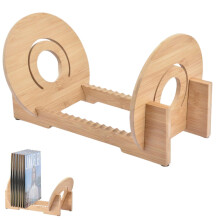 Album Display Stand Vinyl Record Organizer 50+ Capacity Space Saving Rack For Music Albums LPs 11.8 X 4.9 X 6.7 In