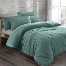 (Teal, Single) Teddy Fleece Bedding Set Cosy Duvet Cover With matching Pillowcase in Single,Double,King and Super King Sizes bed