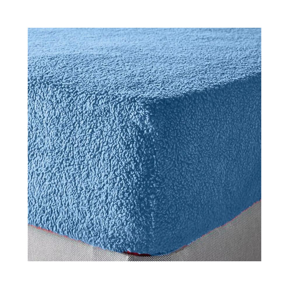 (Blue, Single) Super Soft Teddy Bear Fur Sherpa Cuddly Fleece Fitted Sheet Bedding Bed Linen-image-OPC-PMCQRDM-NEW