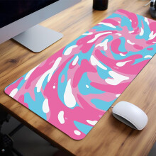 (Pink And Blue, 23.6*11.8inch) Swirl Pattern Mouse Pad, 1 Count Abstract Art Gaming Mat, Non-slip Rubber Laptop Desk Pad for Office and Home