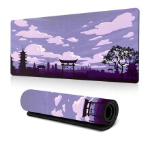 (Purple, 1 Piece) Landscape Pattern Extra Large Gaming Mouse Pad, Desk Mat for Laptop, Computer & PC, Non-slip Keyboard & Mouse Pad for Home & Office