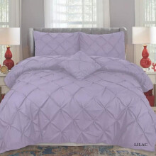 (Lilac, King) Pintuck Pleated Alford Egyptian Cotton Mix DUVET COVER SET BEDDING SETS Single DOUBLE KING SUPER KING