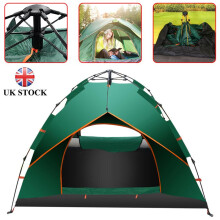 (Default) [UK Seller] Camping Tent 2-3 Person Waterproof Windproof Double Layer Automatic Instant Open Beach Tent Easy Setup for Camping Hiking & Trav