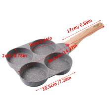 (No.1) 4-grid Omelet Pan Egg Frying Pan, Nonstick Frying Pot Pan with Bakelite Handle, Kitchen Cookware for Frying Egg, Pancake, Hamburg, Omelette