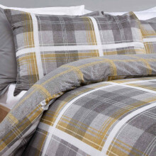 (Single) OHS Denim Check Duvet Cover with Pillowcase Tartan Bedding Set Blue White
