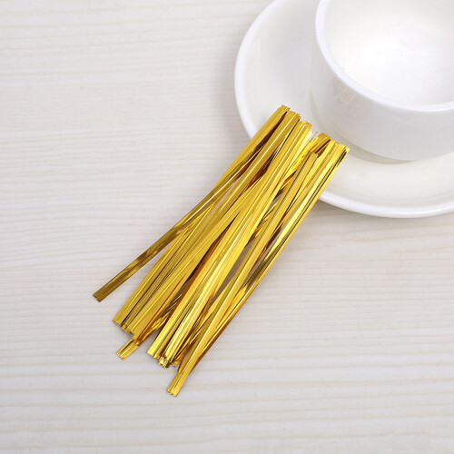 Legacci In Rivestita Per Confezionamento 10 Cm Oro 2