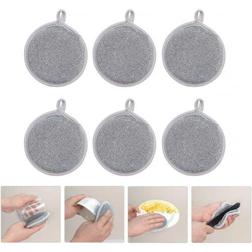 Silver Grey Wire Dishwashing Cloths For Kitchen Utensils Cleaning 12 Pack 1