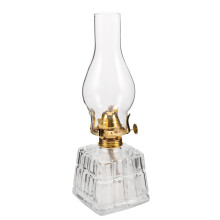 Lampe À Pétrole En Verre Base Carrée Pour Intérieur Extérieur