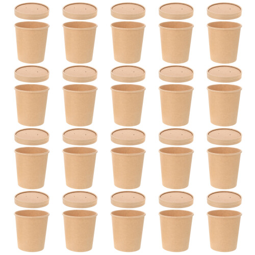 20Pcs Kraft Paper For Takeaway And Soup Serving 2
