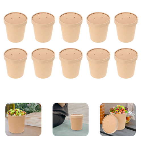 20Pcs Kraft Paper For Takeaway And Soup Serving 1