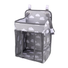 Baby Diaper Caddy Organizer Nativity Gray, Hanging Stacker Diaper Caddy with Storage Bag for Toys Towels Clothes