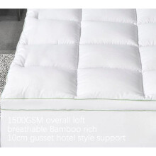 (Single) 10cm Thick Foam Quilted Mattress Topper with Strong Elastic Bands and Premium Hollow Fiber Filling