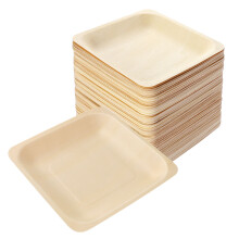 100Pcs Square Wooden 140X140Mm For Party Wedding Picnic