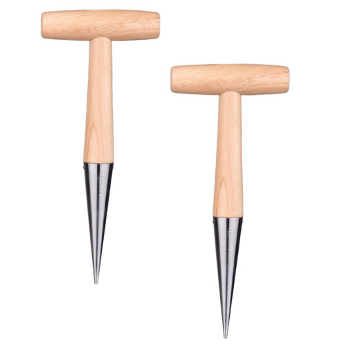 2 Pezzi Dibbers In Legno Per Giardinaggio