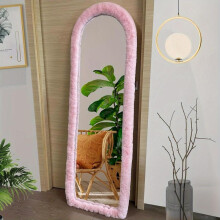 (Baby Pink, Universal) Full Length Mirror Cover, 1 Count Soft Anti Slip Cover, Home Decor Supplies for Living Room Bedroom Dressing Room
