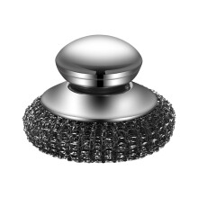 Dish Scrubber Stainless Steel Scourers With Handle, Heavy Duty Steel Wool Scrubber, Reusable Steel Wool Scrubber For Pans