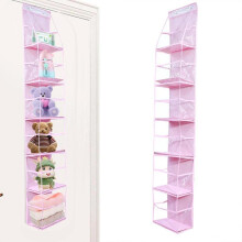(Pink - 6 Grids, 1 Count) Wall Mounted Door Hanging Storage Bag, 1 Count Multi-grid Storage Organizer, Household Storage Bag for Home Bedroom Wardrobe