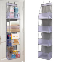 (Gray - 4 Grids, 1 Count) Wall Mounted Door Hanging Storage Bag, 1 Count Multi-grid Storage Organizer, Household Storage Bag for Home Bedroom Wardrobe