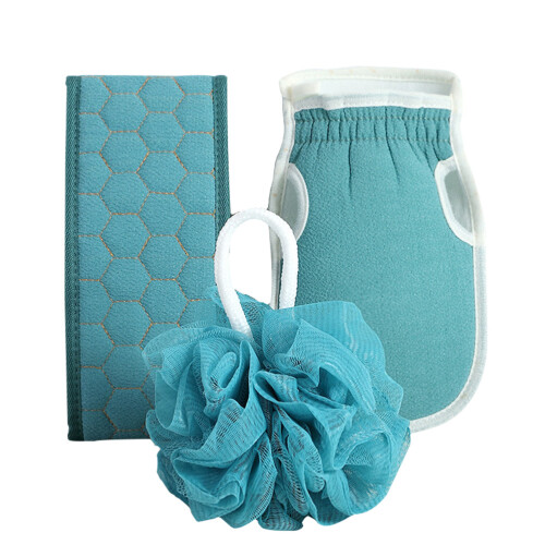 Body Bath Scrubbers Exfoliating Shower Towel Back Bathkit With Sponge