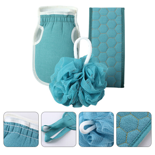 Body Bath Scrubbers Exfoliating Shower Towel Back Bathkit With Sponge 2