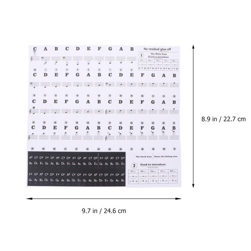 Sticker Piano Durable Transparent Pour Clavier Et Orgue Noir 1