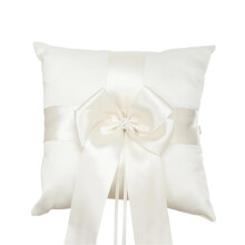 Flower Basket Ring Bearer Pillow Set Romantic Satin Bow Pearls Ring Pillow For Wedding Ceremony And Decor