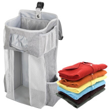 Hanging Diaper Caddy Organizer for Changing Table Grey Diaper Stacker Holder Bedroom Baby Essentials Bag