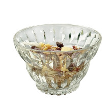 Crystal Glass Ice Cream Bowl Oatmeal Breakfast Embossed Bowl Fruit Pudding Glass Cups Breakfast Mug Office Transparent