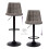 2 Nova Bar Stools Smoke Grey Faux Leather 4
