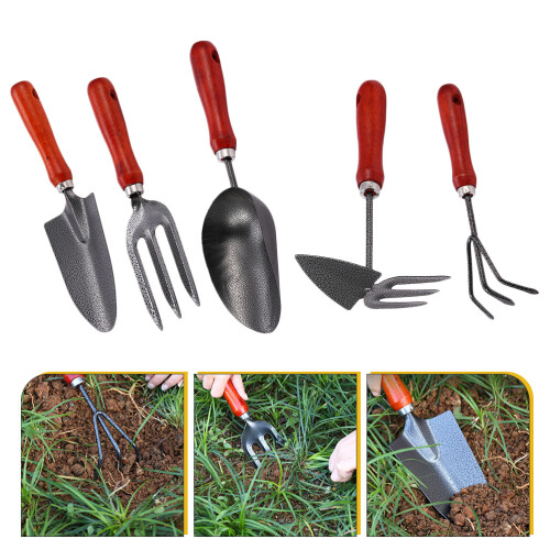 1Set Durable Garden Rake Hoe Set Ergonomic Handle for Home Use 2
