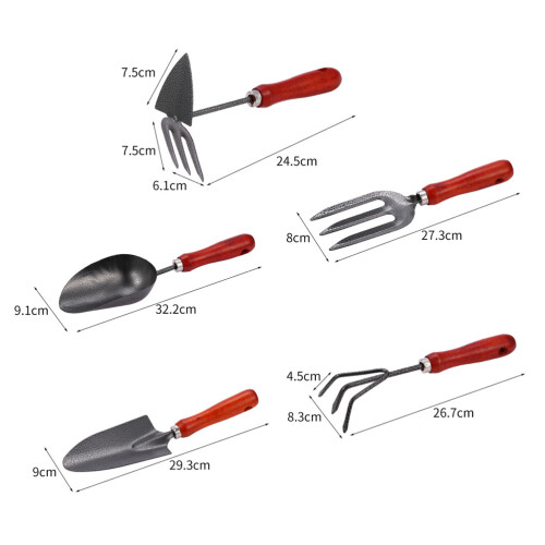 1Set Durable Garden Rake Hoe Set Ergonomic Handle for Home Use 1