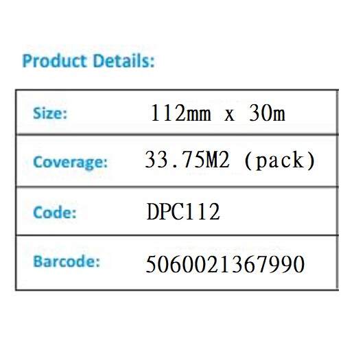 Bond It 30m Damp Proof Course Polythene DPC Roll Wall Brick Block Work Membrane 112mm 1