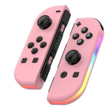 1 paar Draadloze Joy-Con Controllers voor Nintendo Switch - BT 5.2 RGB LED - Dubbele vibratie - Turbo-functie - Roze