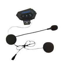 Kabelloses Motorradhelm-Headset - Mopedhelm - Jethelm - Wasserdicht - Bluetooth - Mit Mikrofon - Rollerhelm - Ohrhörer - Kommunikationssystem