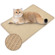 Natuurlijke Sisal Kattenkrabmat - Krabmat voor katten - Duurzaam en antislip - Bankkussens - Krab bestand kat oefening poot malen (60 * 40cm, bruin)
