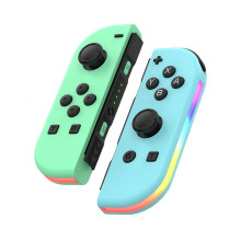1 Paar kabellose Joy-Con-Controller für Nintendo Switch – BT 5.2 RGB-LED – Doppelvibration – Turbofunktion – Blaugrün