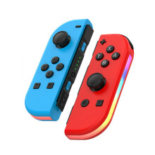 1 paar Draadloze Joy-Con Controllers voor Nintendo Switch - BT 5.2 RGB LED - Dubbele vibratie - Turbo-functie - Blauw Rood