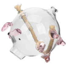 Cartoon Pig Glass Oil Lamp Refillable Liquid Oil Lamp Home Decoration