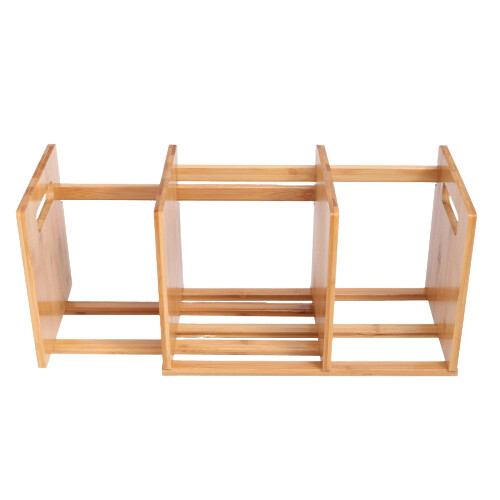 1 Pezzo Portaoggetti In Bamboo Moso Allungabile Per Libri