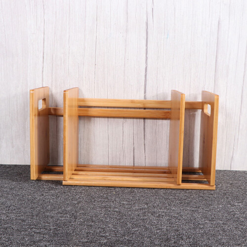 1 Pezzo Portaoggetti In Bamboo Moso Allungabile Per Libri 2