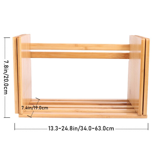 1 Pezzo Portaoggetti In Bamboo Moso Allungabile Per Libri 1