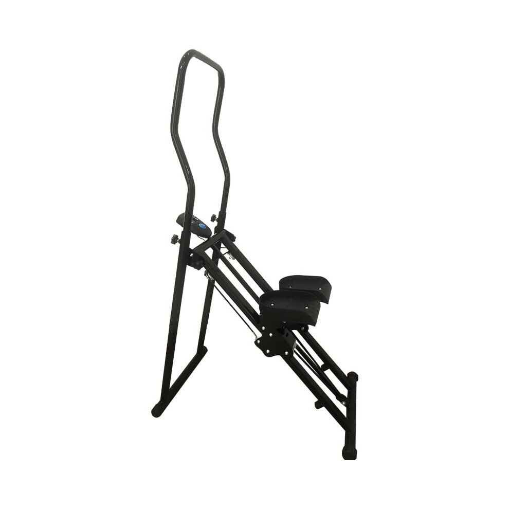 Black Vertical Climber Stair Stepper Exercise Equipment With Adjustable Handlebar And Pedals Led Display Workout