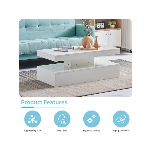 High Gloss LED Coffee Table For Living Room 2