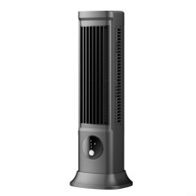 Air Cooling Tower Fan With Smart Display Cordless Operation Multiple Speed Settings Grey