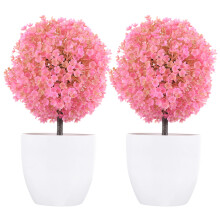 2 Pezzi Artificiale In Vaso Topiaria Bonsai