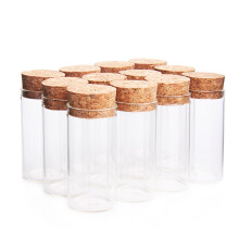 12pcs 25ml glass jars with cork stoppers for food tea dried fruit