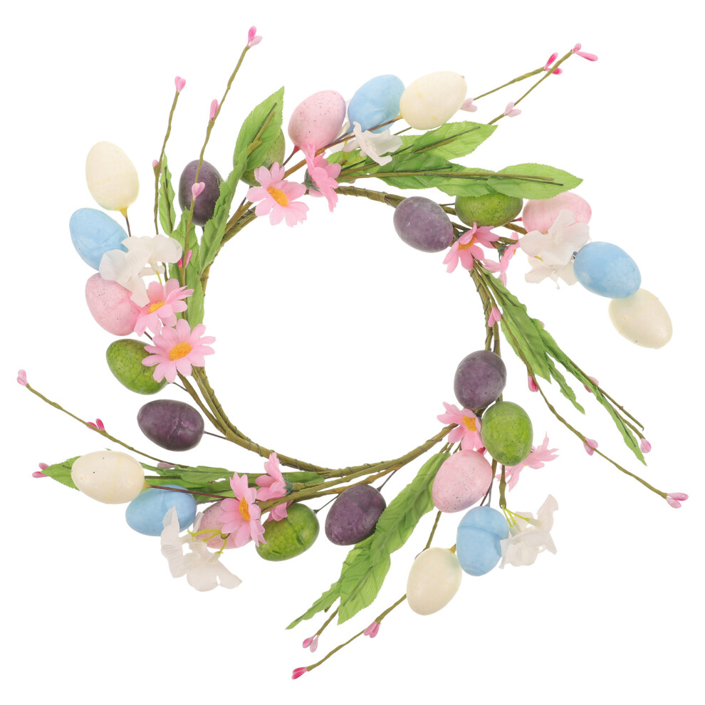 Wielkanocny Wianek Z Jajkami I Kwiatami Na Drzwi-image